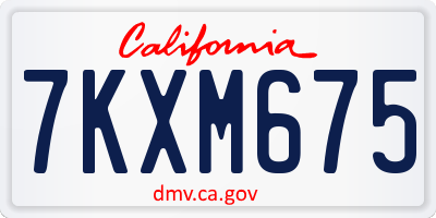 CA license plate 7KXM675