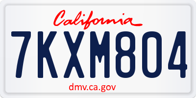 CA license plate 7KXM804
