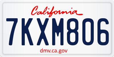 CA license plate 7KXM806