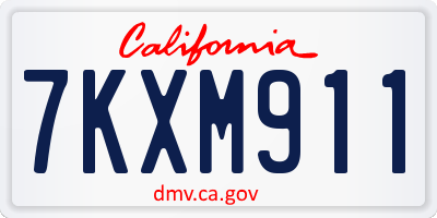 CA license plate 7KXM911