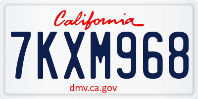 CA license plate 7KXM968