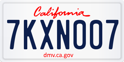 CA license plate 7KXN007