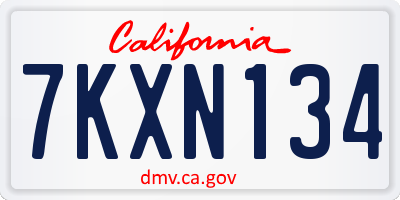 CA license plate 7KXN134