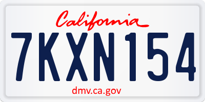 CA license plate 7KXN154