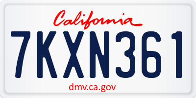 CA license plate 7KXN361