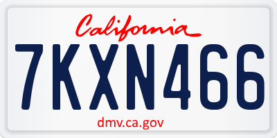 CA license plate 7KXN466