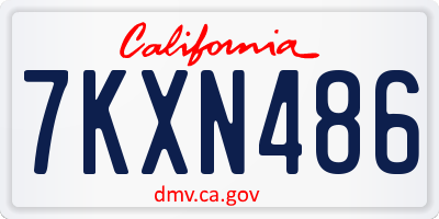 CA license plate 7KXN486