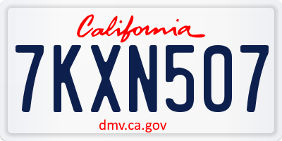 CA license plate 7KXN507
