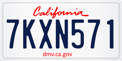 CA license plate 7KXN571