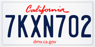 CA license plate 7KXN702