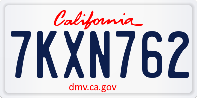 CA license plate 7KXN762