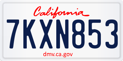 CA license plate 7KXN853