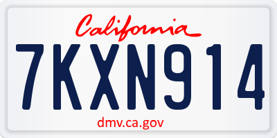 CA license plate 7KXN914