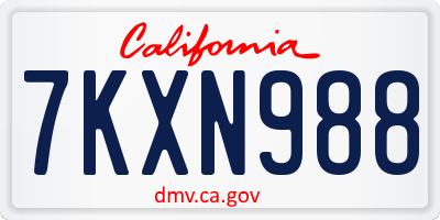 CA license plate 7KXN988