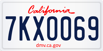 CA license plate 7KXO069