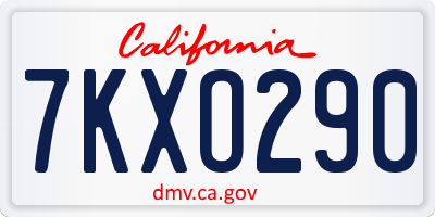 CA license plate 7KXO290