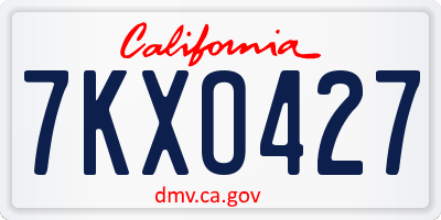 CA license plate 7KXO427