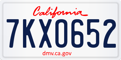 CA license plate 7KXO652