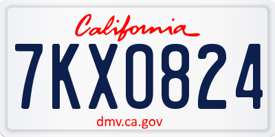CA license plate 7KXO824