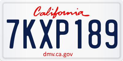 CA license plate 7KXP189