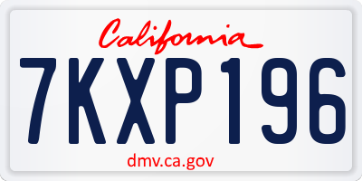 CA license plate 7KXP196