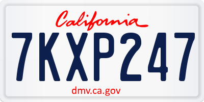 CA license plate 7KXP247