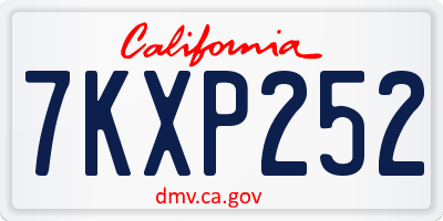 CA license plate 7KXP252