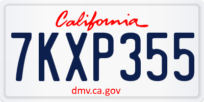 CA license plate 7KXP355