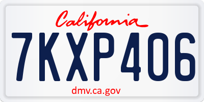 CA license plate 7KXP406