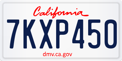 CA license plate 7KXP450