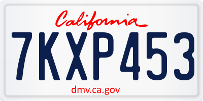 CA license plate 7KXP453