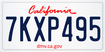 CA license plate 7KXP495