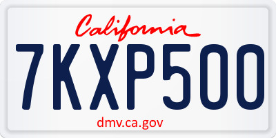 CA license plate 7KXP500