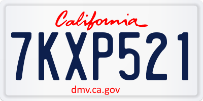 CA license plate 7KXP521