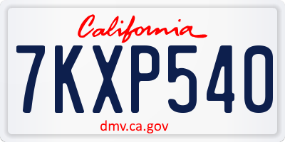 CA license plate 7KXP540
