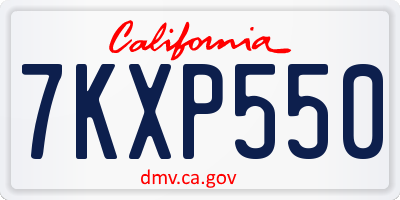 CA license plate 7KXP550