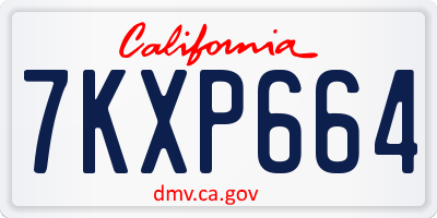 CA license plate 7KXP664