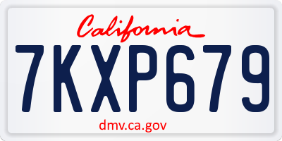 CA license plate 7KXP679