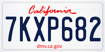 CA license plate 7KXP682