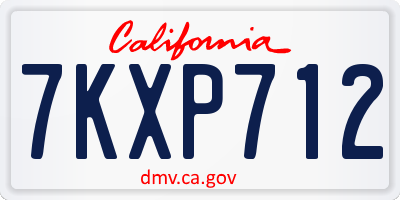 CA license plate 7KXP712
