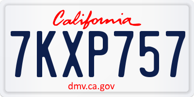 CA license plate 7KXP757