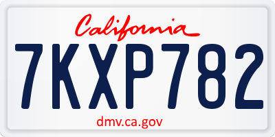 CA license plate 7KXP782