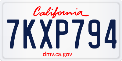 CA license plate 7KXP794