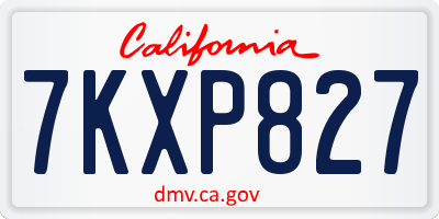 CA license plate 7KXP827