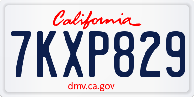 CA license plate 7KXP829