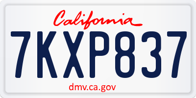 CA license plate 7KXP837