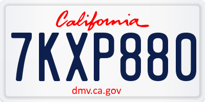 CA license plate 7KXP880