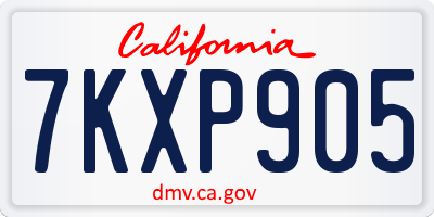 CA license plate 7KXP905