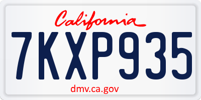 CA license plate 7KXP935