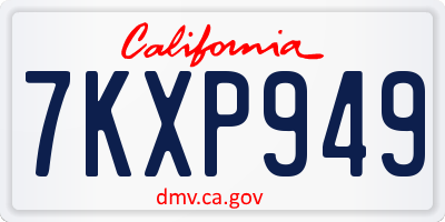 CA license plate 7KXP949